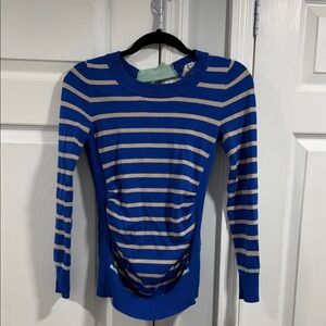 Forever 21 Blue and Tan Striped Sweater